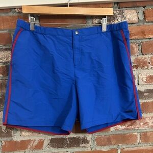 Parke & Ronen Red and Blue Trimmed Swimtrunks Size 36